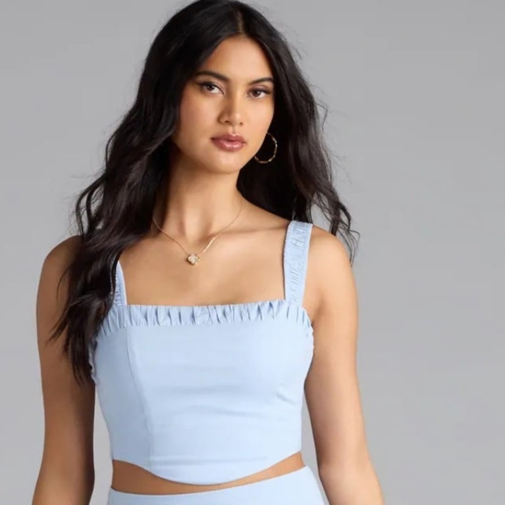 Windsor Classy Cutie Poplin Crop Top L Large NWT zipper - Picture 2 of 9